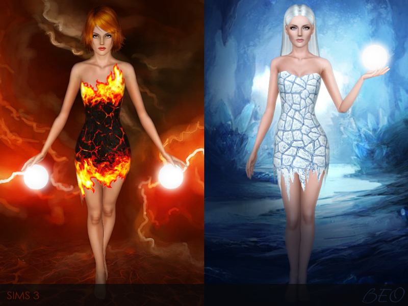 Flame and Ice dress for The Sims 3 by BEO